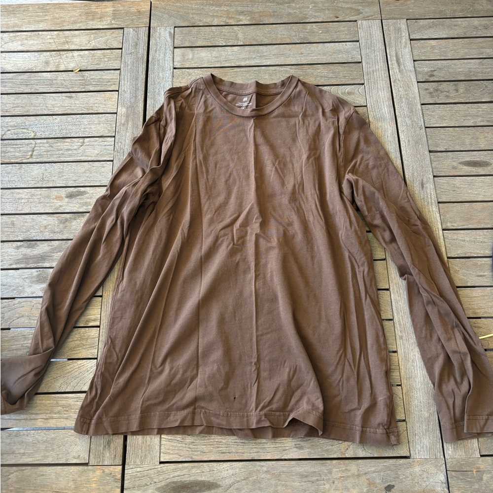 H&M Mens Brown Long Sleeve